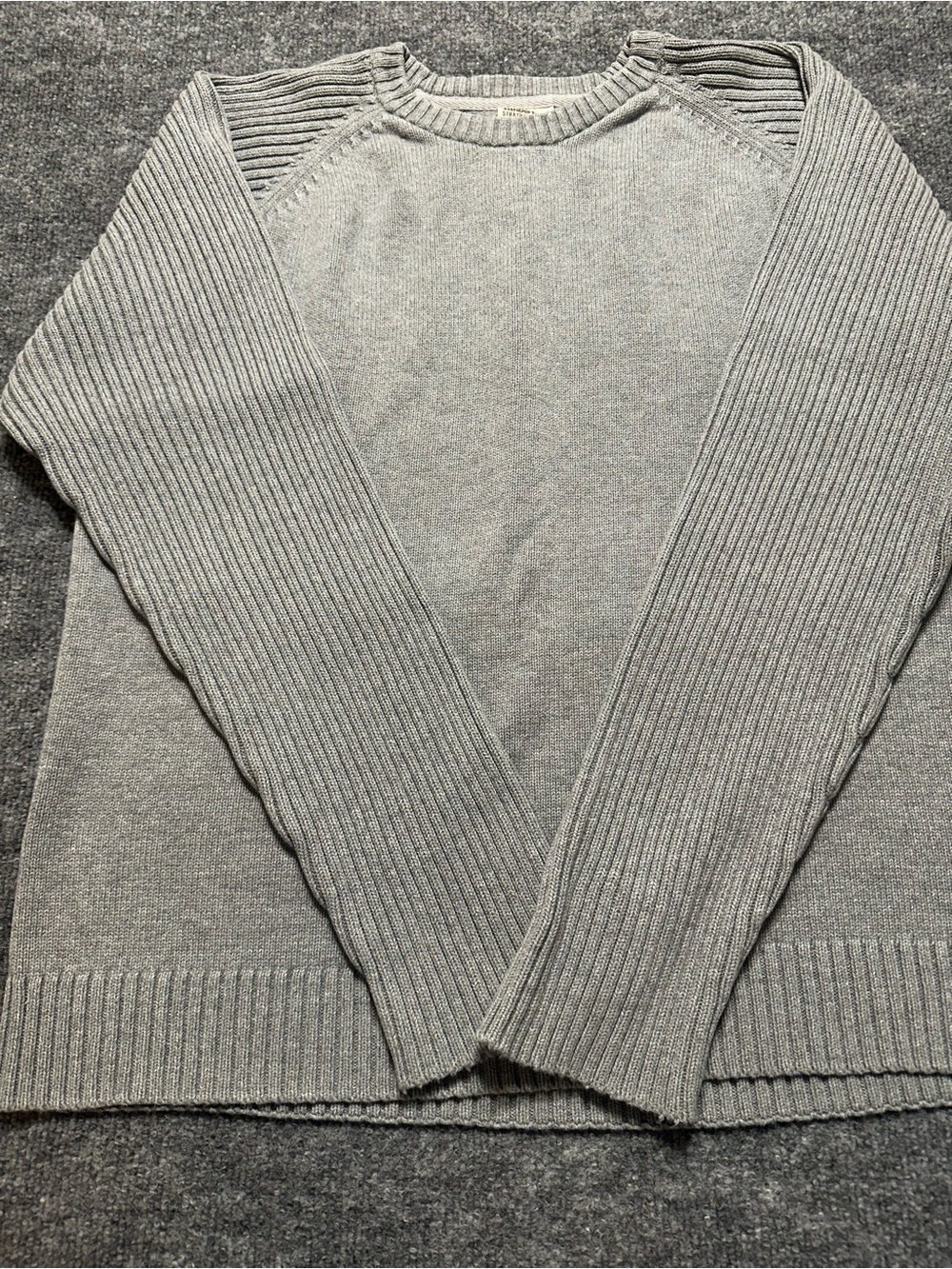 Timberland Stratham Issue Grey 100% Cotton Crewneck Sweater Fisherman [0089]